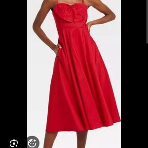 Elegant Red Midi Dress